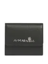 Marni Snap-button Leather Wallet In Black