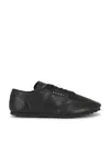 Marni Leather Low-top Sneakers And Contrasting Sole In Black