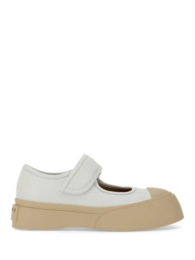 Marni White Leather Mary Jane Sneakers
