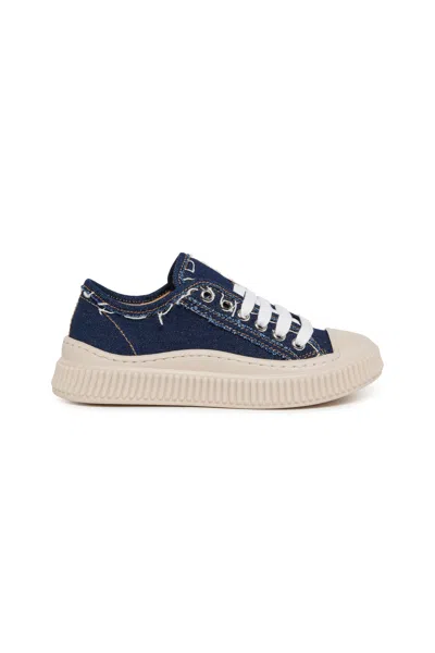 Marni Sneakers Basse Pablo In Denim Con Patch In Blue Denim
