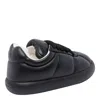 Marni Padded Leather Sneakers With Flat Rubber Sole In Black