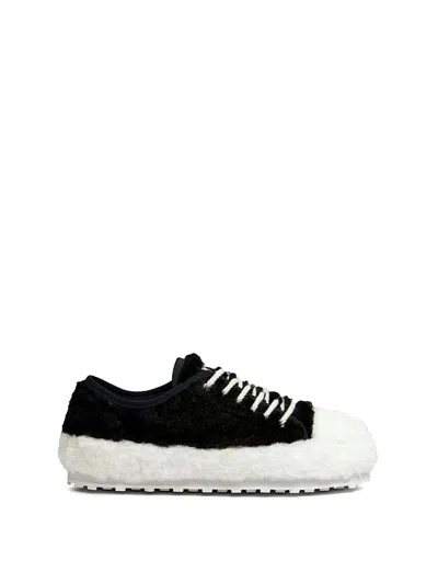Marni Teddy Lace-up Sneakers In Black