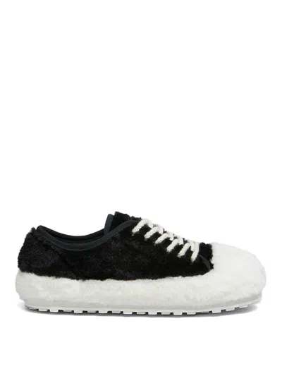 Marni Teddy Lace-up Sneakers In Black