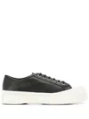 Marni Pablo Leather Flatform Sneakers In Black