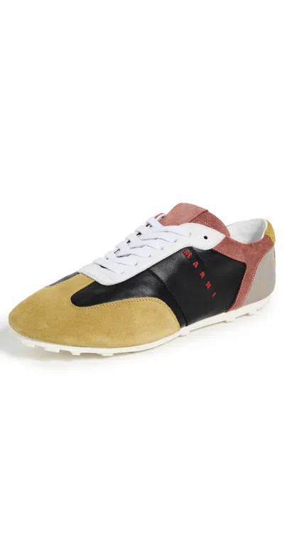 Marni Multicolor Leather Sneakers Suede Panels