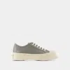 Marni Logo Patch Lace-up Sneakers In Nude