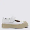 Marni Minimalist White Sneakers With Wide Strap Closure In White