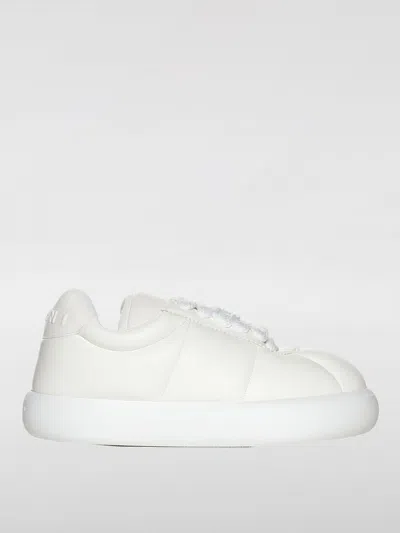Marni Minimalist White Leather Sneakers With Cushioned Sole