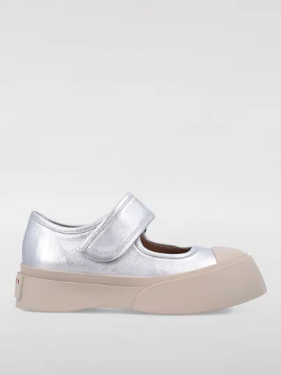 MARNI BALLET FLAT MARNI WOMAN COLOR SILVER,G71584061