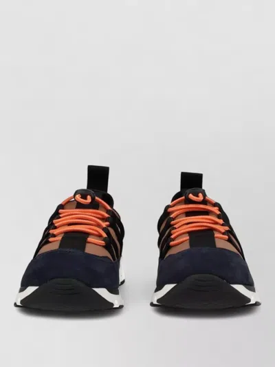 Marni Sneakers Mesh Panels Contrasting Sole Pull Tab In Blue