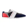Marni Logo-embroidered Suede-trimmed Leather Sneakers In Multi