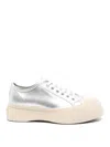 Marni Low-top Metallic Finish Sneakers With Rubber Sole In Silver