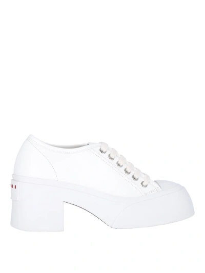 Marni Low Top Chunky Heel Sneakers In White