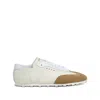 Marni Softy Soccer Suede-detail Leather Sneakers In White