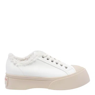 Marni Chunky Sole Platform Sneakers In White