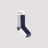 Marni Color-blocked Ribbed Cuff Socks In Blue China