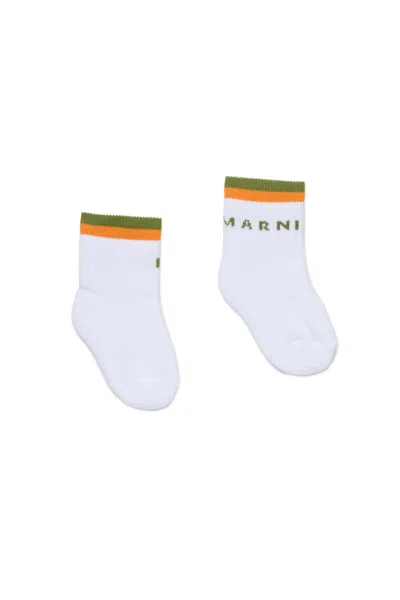 Marni Babies' Socks With Logo In White