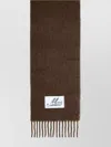 Marni Soft Alpaca Blend Scarf With Fringed Edges In Brown