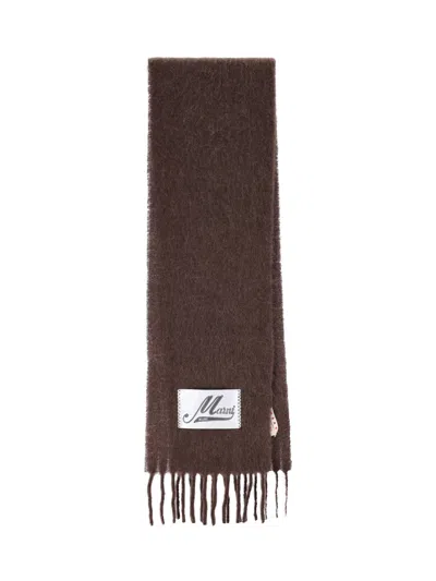 Marni Soft Alpaca-blend Scarf For Women In Brown