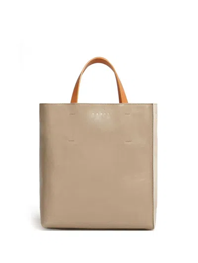 Marni Soft Colour-block Tote Bag In Neutrals