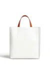 Marni Museo Soft Ew Small Tote Bag In Lily White/cloud/dust Apricot