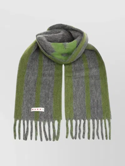 Marni Soft Fringed Striped Scarf