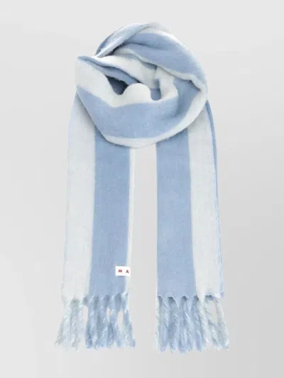 Marni Soft Fringed Striped Scarf