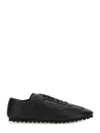 Marni Leather Low-top Sneakers And Contrasting Sole In Black