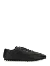 Marni Leather Low-top Sneakers And Contrasting Sole In Black