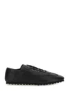 Marni Leather Low-top Sneakers And Contrasting Sole In Black