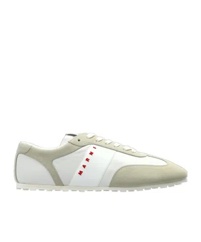 Marni Logo-print Panelled Sneakers In Neutral
