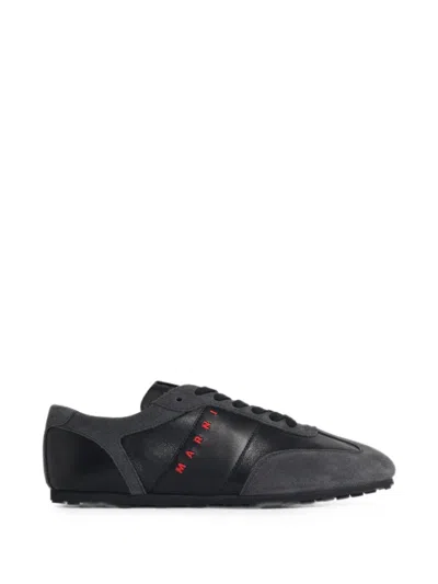 Marni Softy Soccer Panelled Sneakers In Black