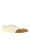 Marni Smooth Polyamide Sneakers With Suede Accents In Neutral