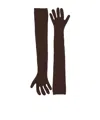 Marni Solid Color Gloves In Brown