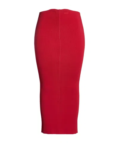 Marni Solid Color Knitted Bodycon Dress In Red