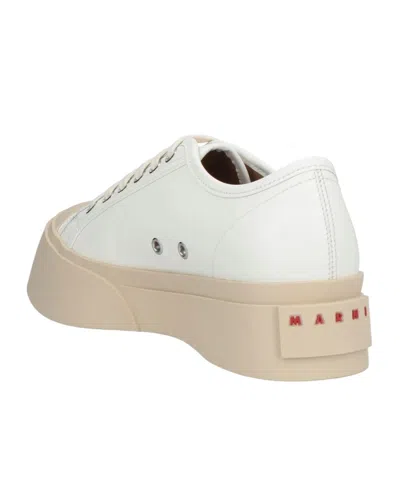 Marni Solid Color Low-top Leather Shoes In Multi