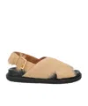 Marni Solid Color Sandals In Camel