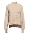 Marni Solid Color Wool Knit Sweater In Neutral