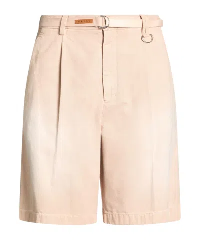 Marni Solid-color Canvas Shorts In Nude