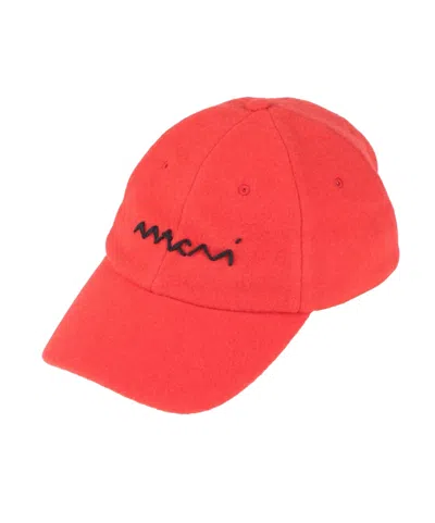Marni Solid-color Flannel Baseball Cap In Orange