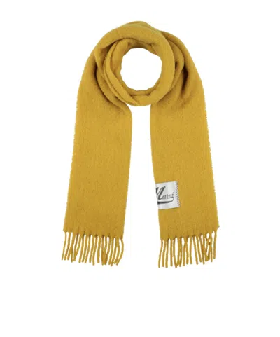Marni Solid-color Flannel Scarf In Yellow