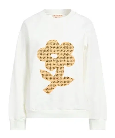 Marni Solid-color Printed Sweatshirt In White