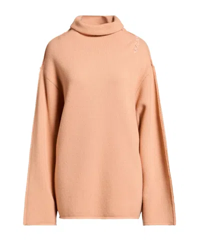 Marni Solid-color Wool Turtleneck Knit Sweater In Pink