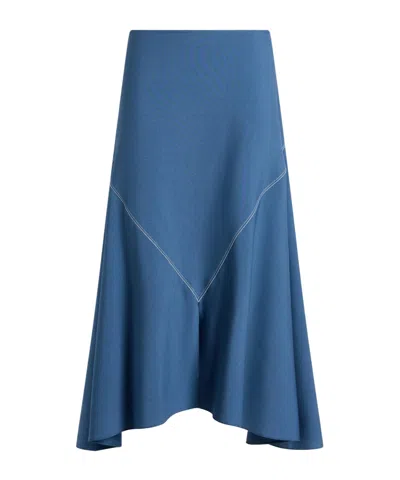 Marni Solid-colored Flare Skirt In Blue