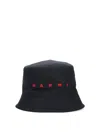 Marni Black Embroidered Logo Bucket Hat In Black