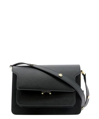 Marni Sophisticated Black Leather Shoulder Bag For Women
