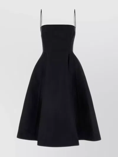 Marni Flared Cotton Midi Dress In Black