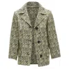 Marni Speckle Jacquard Cotton Blend Cropped Jacket In Yellow