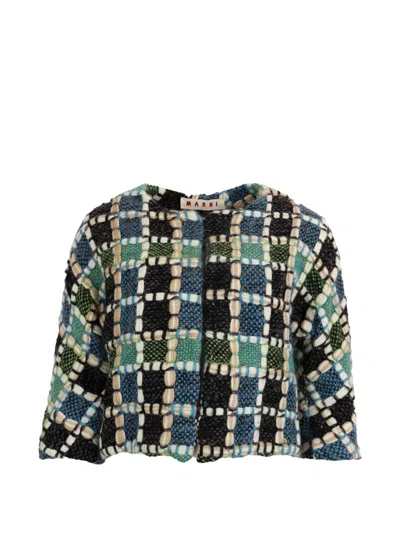Pre-owned Marni Spencer Cropped Jacket In Blue