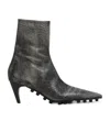 Marni Spike Crocodile-effect Leather Boots In Black